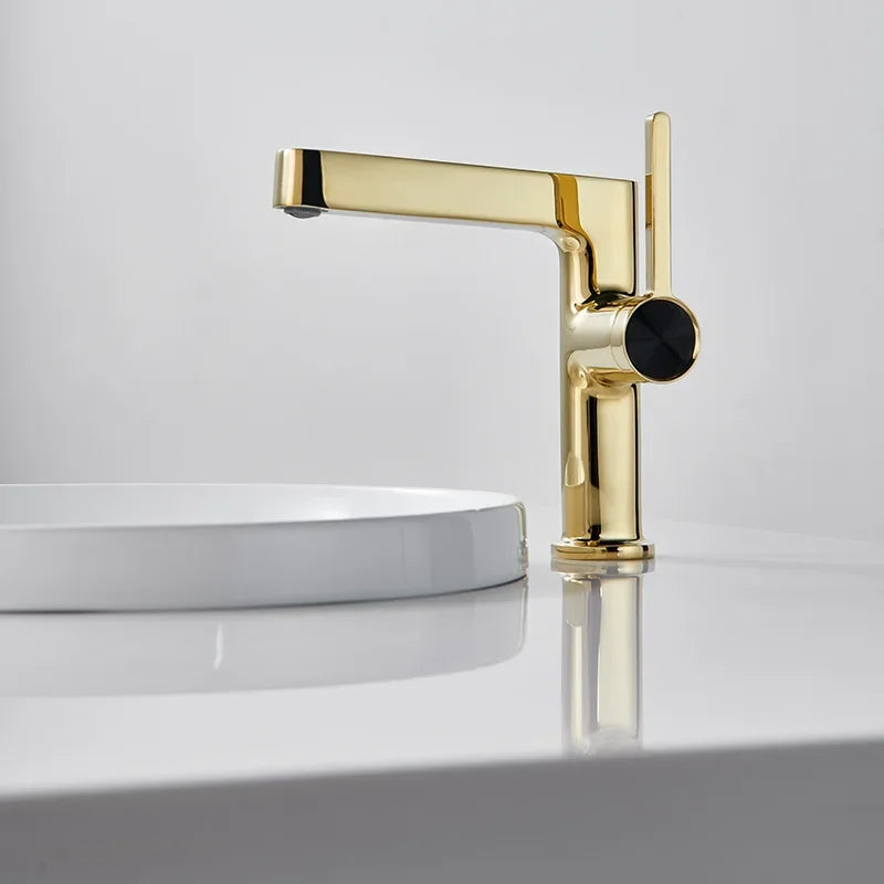 Afralia™ Basin Faucet: Gold, Black, Chrome Bathroom Tap for Washbasin with Hot Cold Water