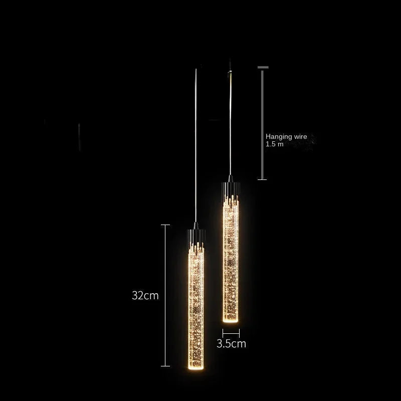 Afralia™ Crystal LED Pendant Light: Modern Hanging Bar Lamp for Bedroom, Living Room, & Home Decor