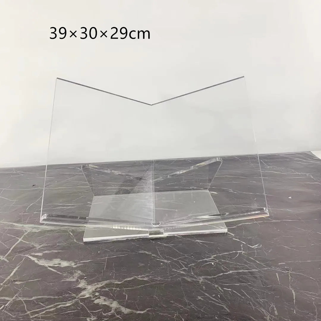 Afralia™ Acrylic Geometric Bookshelf Magazine Rack Desktop Organizer Home Decor Storage