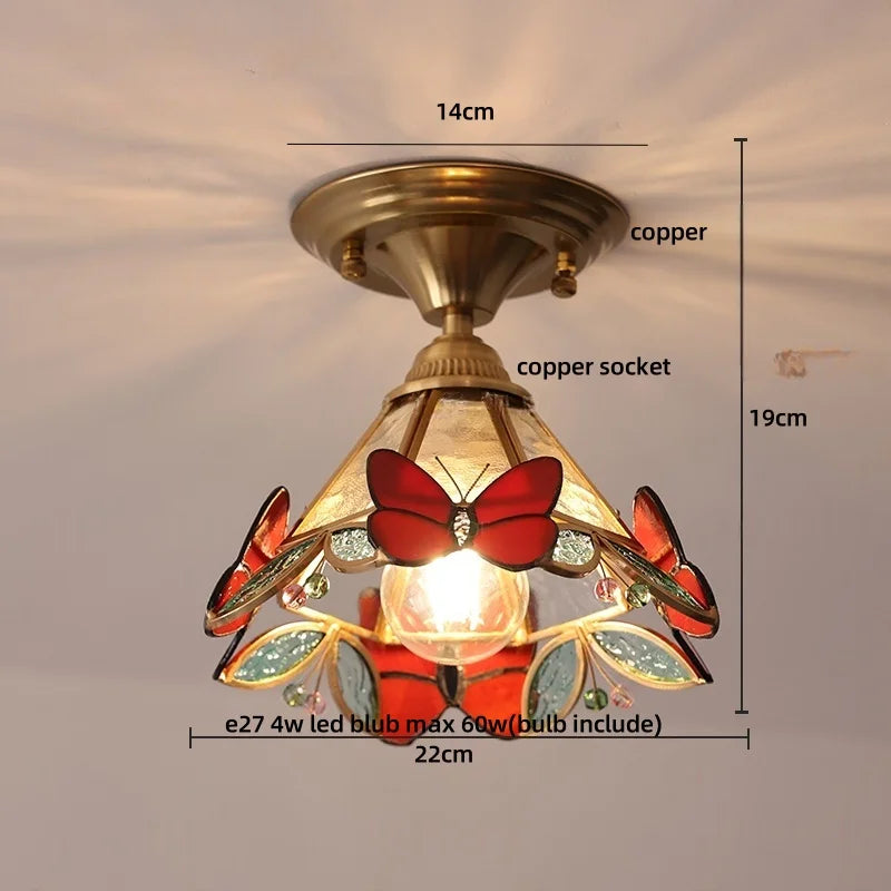 Afralia™ Copper Canopy LED Ceiling Lamp Modern Nordic Flower Acrylic Light Fixtures