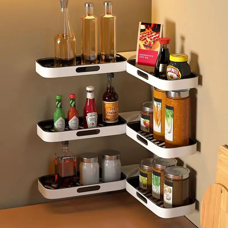 Afralia™ Rotating Bathroom Shelf - Corner Shower Rack and Makeup Organizer