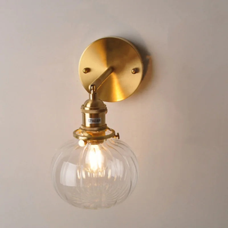 Afralia™ Nordic LED Glass Wall Light with Switch Bedside Lamp
