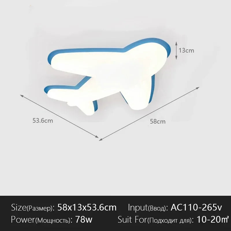 Afralia™ Airplane Ceiling Chandelier LED Light for Children's Room Decor