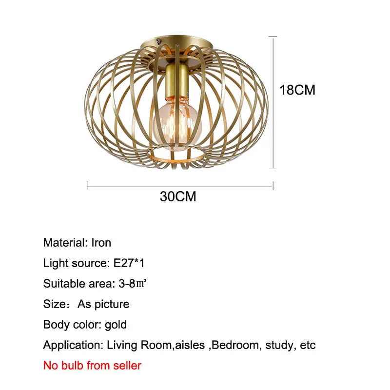 Afralia™ Iron Art Ceiling Light for Living Room Bedroom Hallway Kitchen Balcony