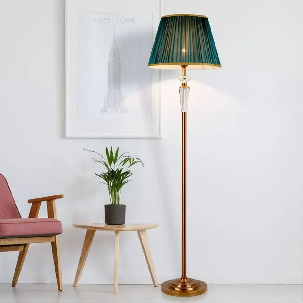 Afralia™ Crystal Floor Lamp - European Retro Living Room & Bedroom Stand Light