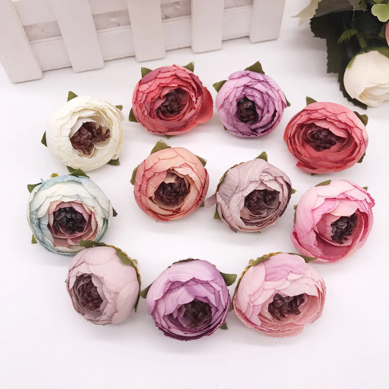 Afralia™ Tea Rose Peony Flower Heads for Wedding DIY Craft Decor