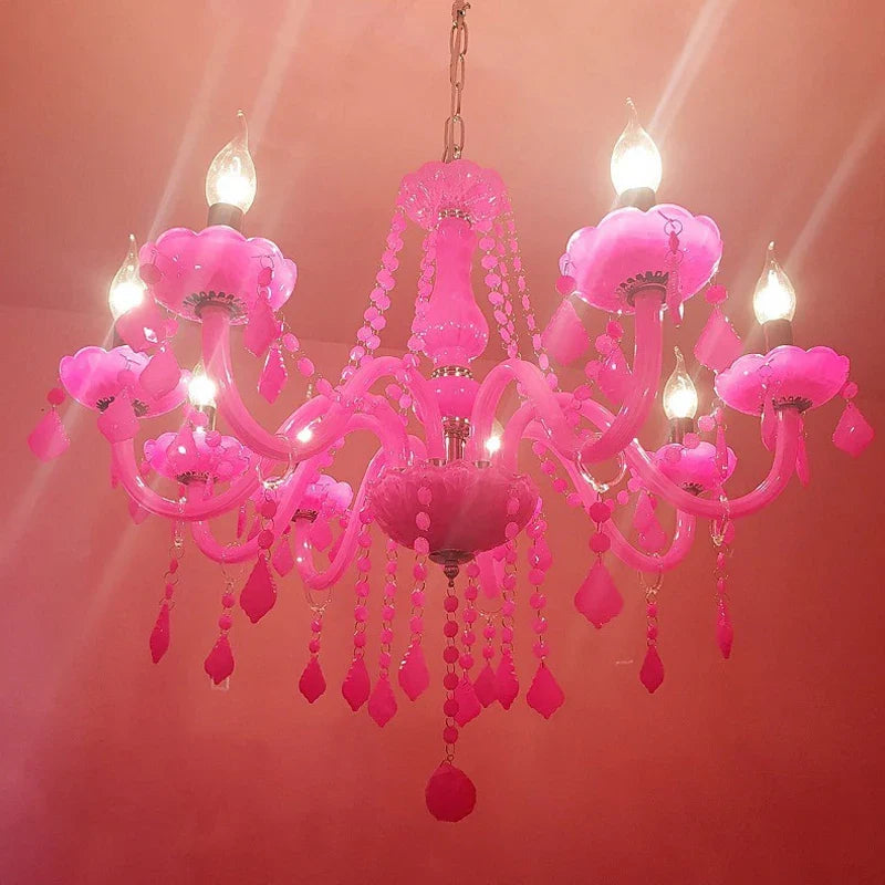 Afralia™ Pink Crystal Chandelier Pendant Lights for Dining, Bedroom, Living Room & KTV