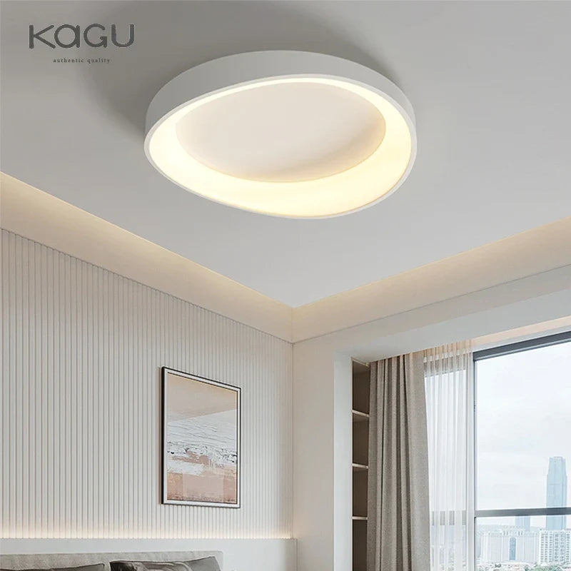 Afralia™ LED Round Ceiling Lamp with Remote Control Dimming for Modern Indoor Lighting