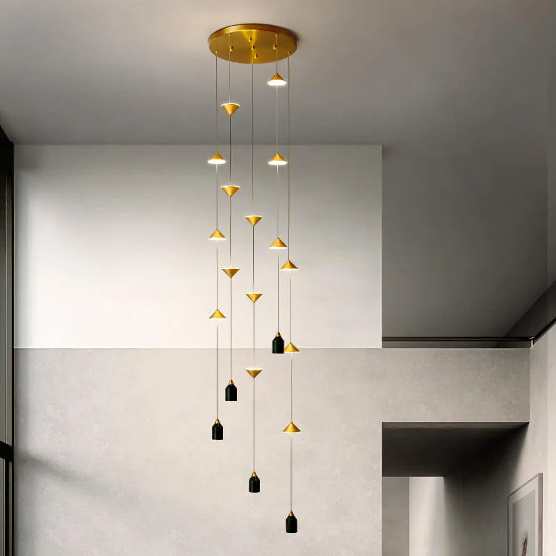 Nordic LED Pendant Lights by Afralia™ - Modern Gold Black Metal Hanging Lamp