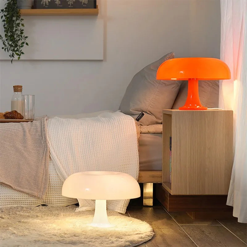 Afralia™ Retro Mushroom Table Lamp for Bedroom Decor and Atmosphere, E14 Bedside Light