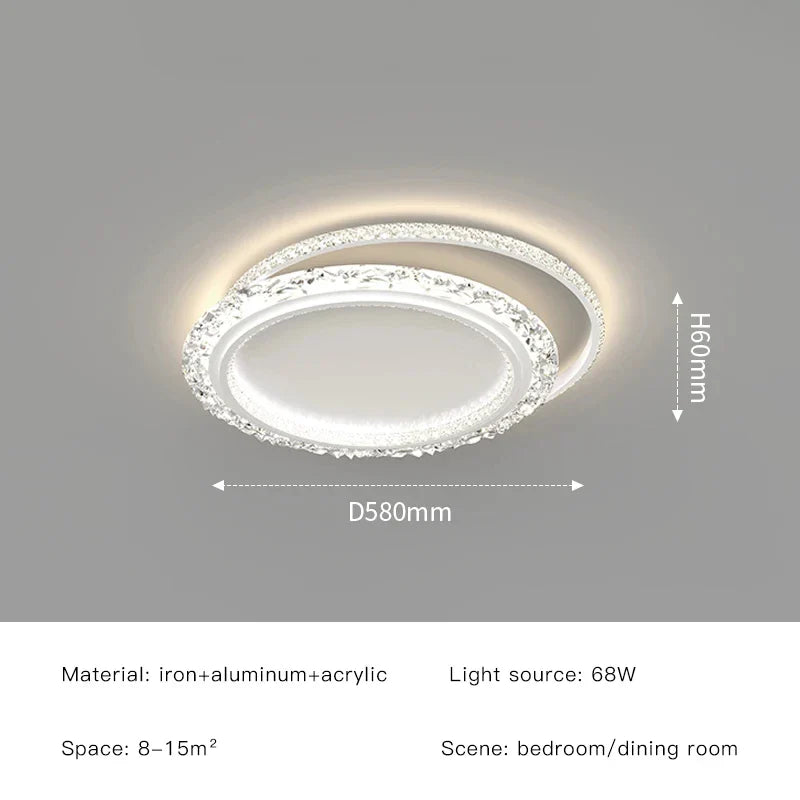 Afralia™ Golden Crystal LED Ceiling Lamps for Bedroom Kitchen Bathroom - Luxury Chandeliers