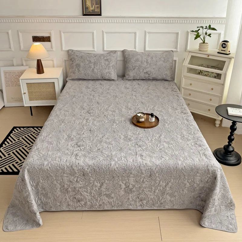 Afralia™ Cotton Quilted Embroidered Bedspread Set