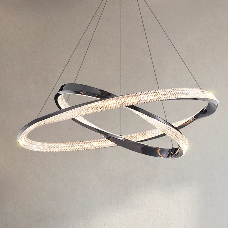 Afralia™ Minimalist Circular Chandelier for Luxury Living Room, Bedroom, and Restaurant