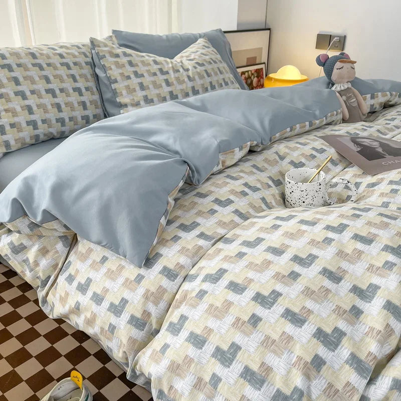 Afralia™ Geometric Pattern Bedding Sets: King & Queen Sizes, Smooth & Breathable Bedclothes