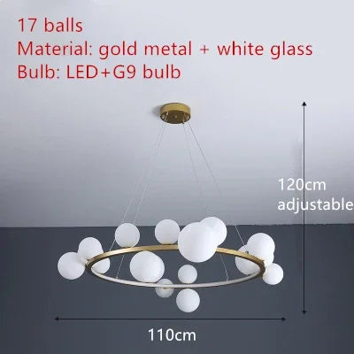 Afralia™ Clear Glass LED Chandelier: Modern Nordic Hall Parlor Lighting Fixture