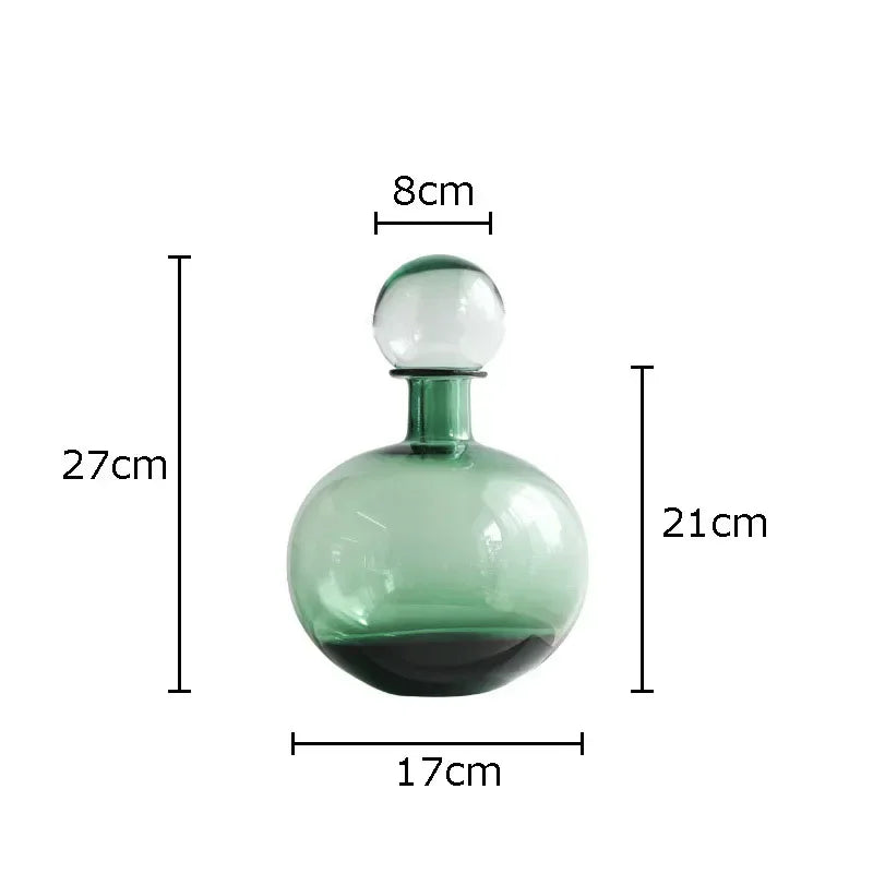 Afralia™ Amber Glass Vase Hydroponics Desk Decoration Modern Home Decor