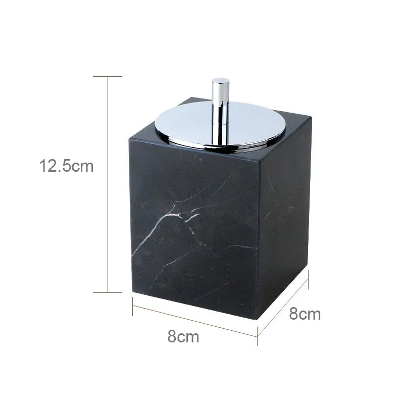 Afralia™ Nero Marquina Marble Bathroom Set - Luxury Bathroom Accessories