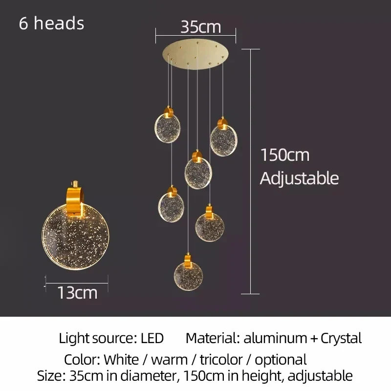 Afralia™ Modern Crystal Bubble Chandelier for Living Room Kitchen Décor
