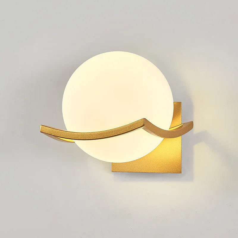 Afralia™ Gold Glass Ball Wall Lamp for Modern Indoor Lighting Décor