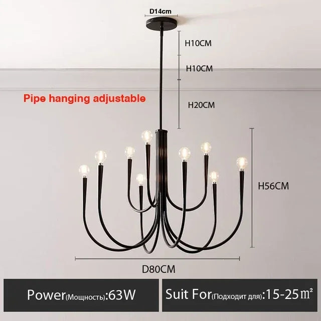 Afralia™ Gold Metal Chandelier: Modern Nordic LED Lighting for Living Room, Kitchen, Dining Room