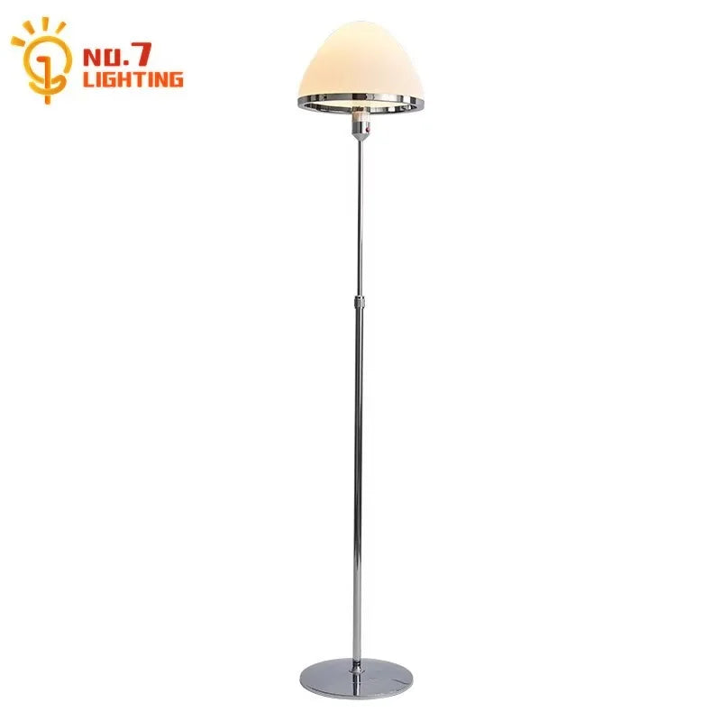 Afralia™ Nordic Iron Art Glass Floor Lamp LED E27 Chrome Vertical Table Lamp