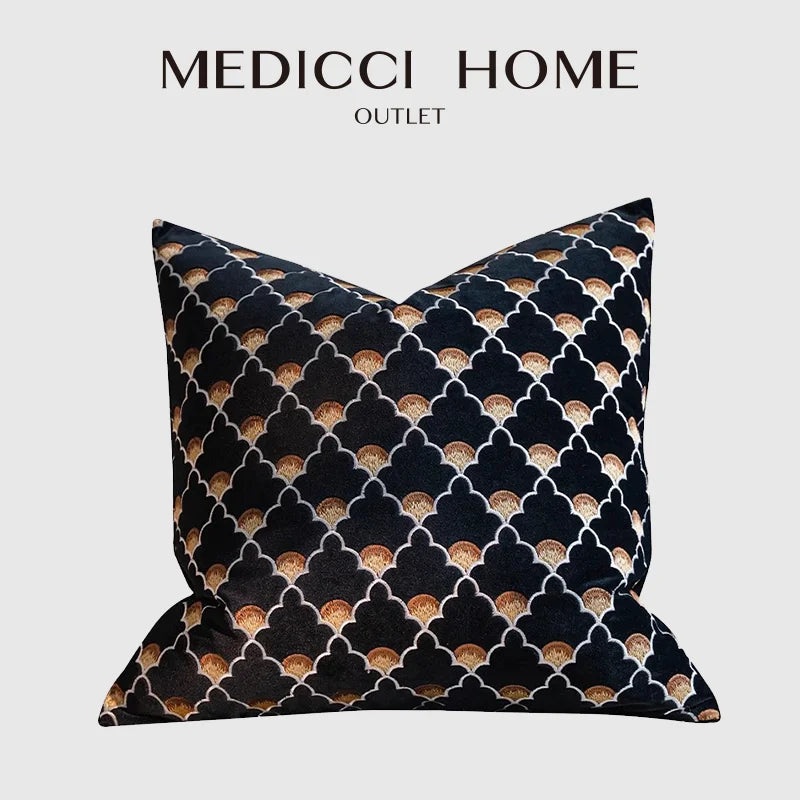 Afralia™ Moroccan Night Embroidered Outdoor Pillow Case for Elegant Spaces