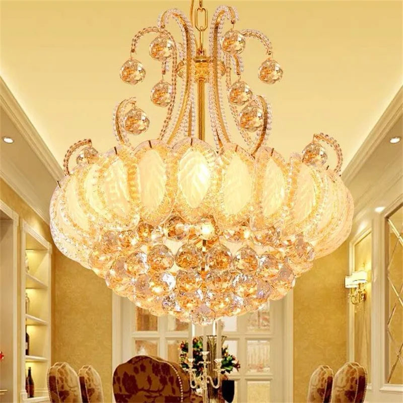 Afralia™ Crystal Chandelier LED Ceiling Lighting for Living Room Bedroom Kitchen Hallway