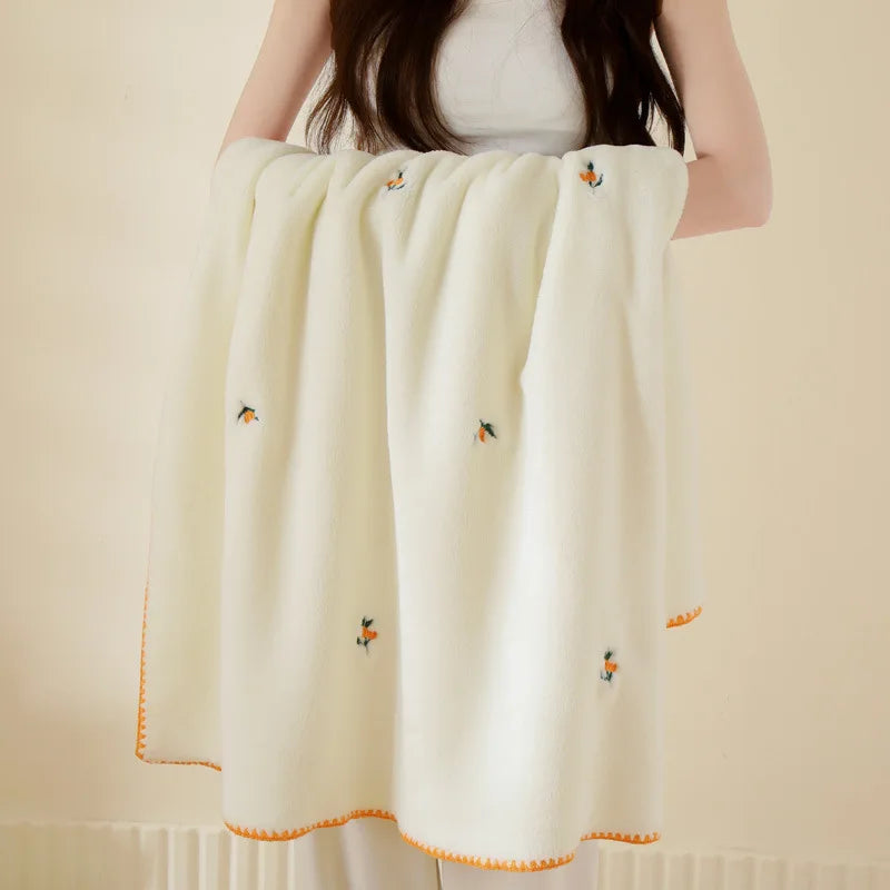 Afralia™ Baby Velvet Embroidered Blanket: Double-Sided Warm Travel Bedroom Sofa Cover