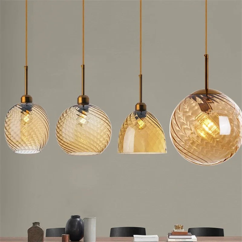 Afralia™ Modern LED Glass Pendant Lights for Home Decor and Ambiance