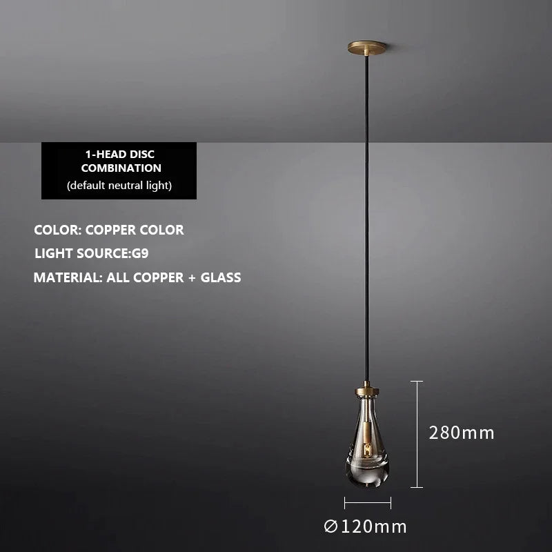 Afralia™ Brass Raindrop Pendant Chandelier for Living Room, Dining Room, Stairs