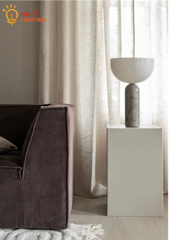 Afralia™ Marble Mushroom Table Lamp LED Minimalist Modern Light Fixtures