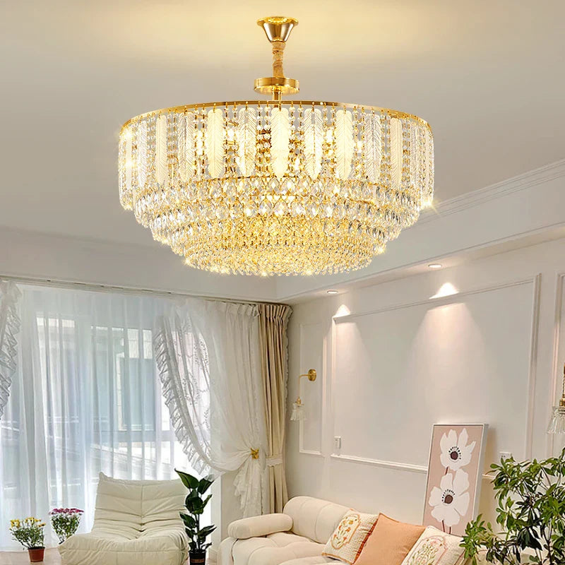 Afralia™ Modern Crystal Living Room Light Hotel Lobby Villa Restaurant Hanging Lamps