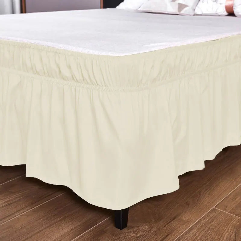 Afralia™ Ruffled Bed Skirt - Queen King Full Size - Solid Color - Adjustable Elastic Band