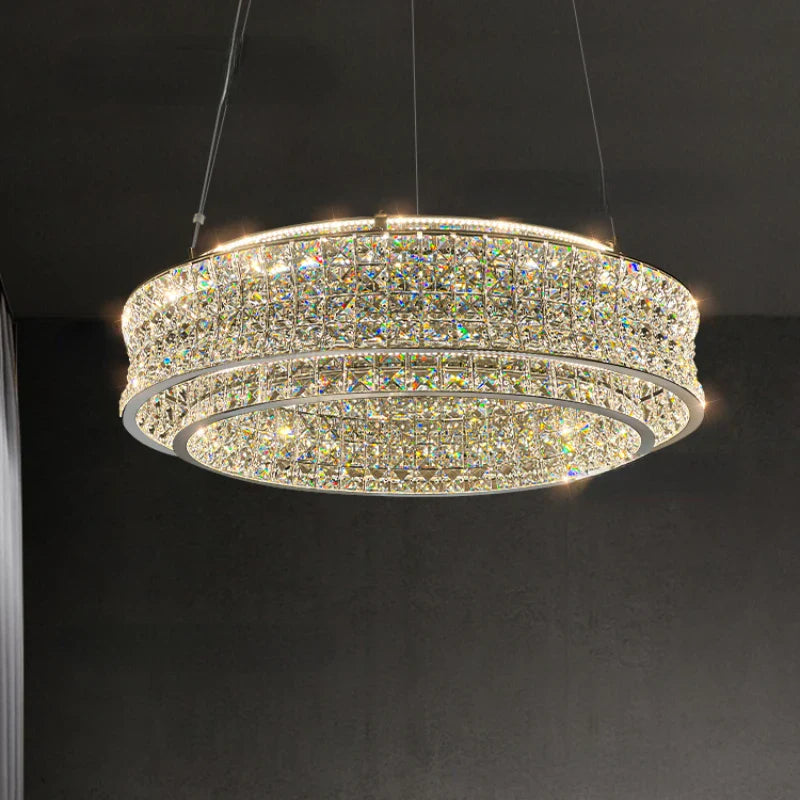 Afralia™ K9 Crystal Luxury Chandelier for Restaurant Bar Hotel LED Lamps