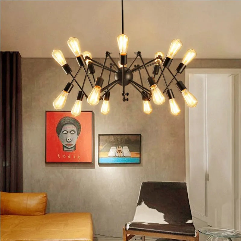 Afralia™ Spider Chandelier: Industrial Style Retro Iron Pendant Lamps for Home & Shop