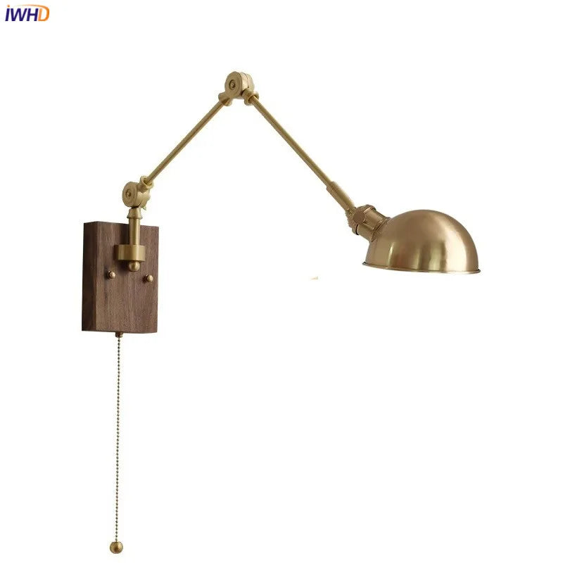 Afralia™ Copper Long Arm LED Wall Light: Modern Nordic Indoor Lighting Fixture