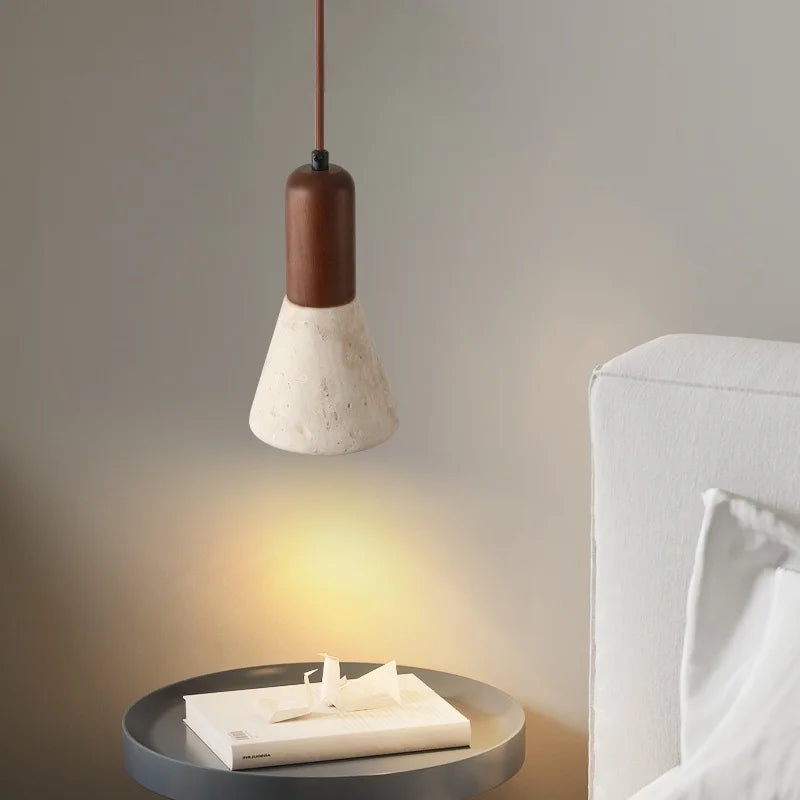Afralia™ Yellow Travertine LED Pendant Lamp for Dining Living Room Kitchen Cafe