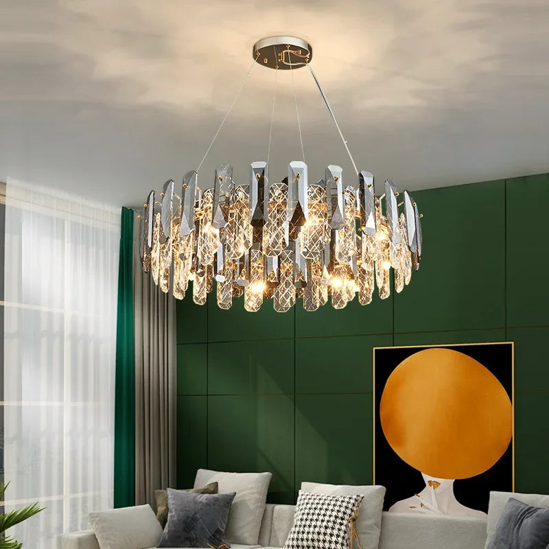 Afralia™ Crystal LED Chandelier: Modern Luxury Pendant Light for Bedroom, Restaurant, and Home Decor