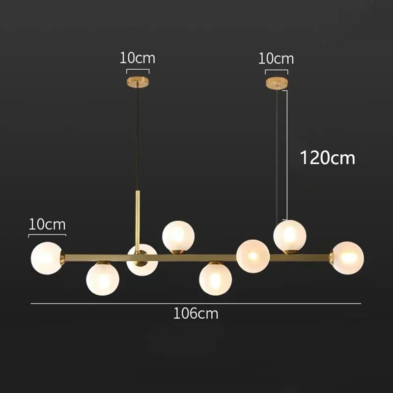 Nordic Glass Ball LED Pendant Lights by Afralia™ - Stylish Chandelier for Home Decor