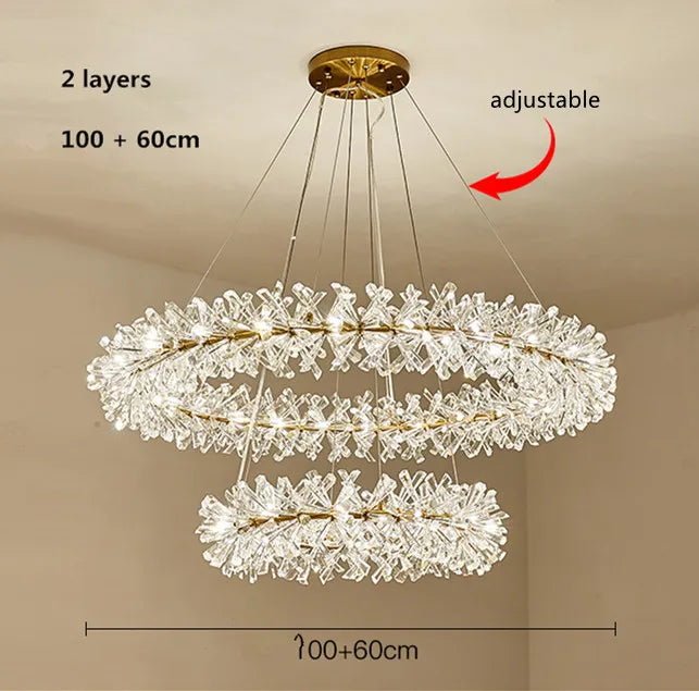 Afralia™ Luxury Crystal K9 Chandelier | Modern Nordic Living Dinning Room Bedroom Lighting