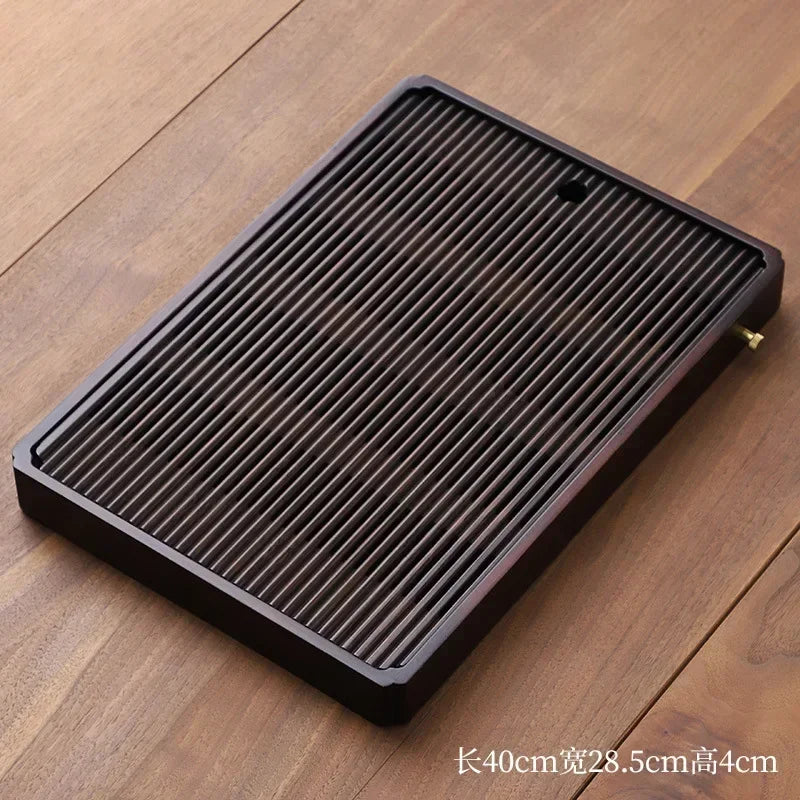 Afralia™ Natural Bamboo Tea Tray Set: Simple Rectangular Tea Board with Water Storage
