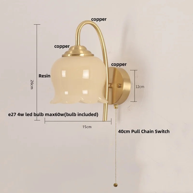 Afralia™ Copper LED Wall Sconce - Modern Nordic Bedroom Light Fixture
