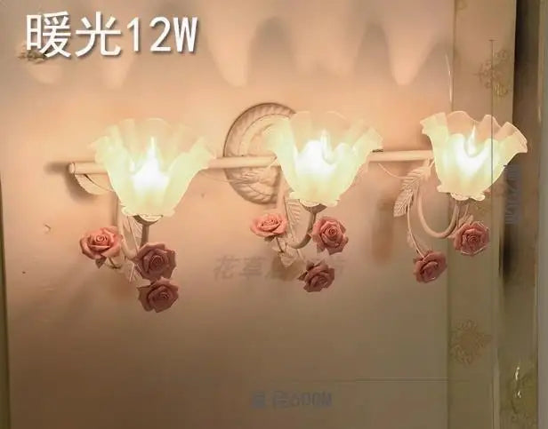 Afralia™ Floral Wall Lamp: European Pastoral Style, Princess Girl's Bedroom Décor.