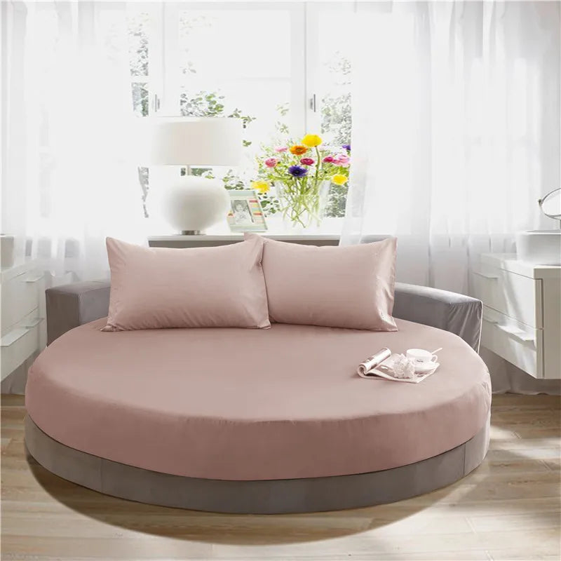 Afralia™ Round Cotton Fitted Sheet Set