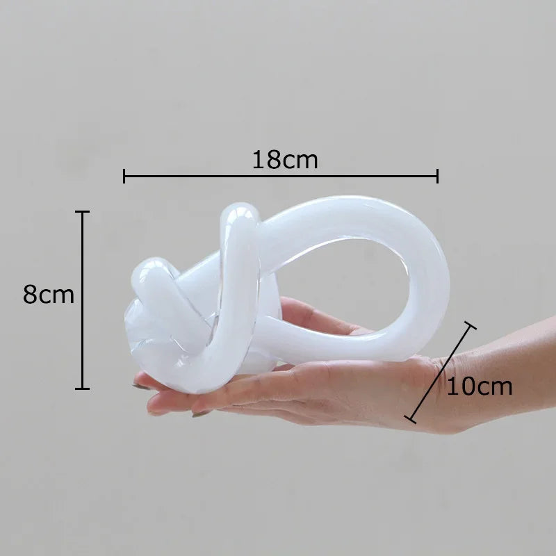 Afralia™ Twisted Knot Glass Chain Cluster Ornaments for Stylish Desk & Room Decor