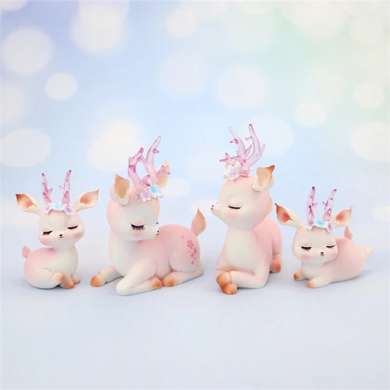 Afralia™ Resin Fawn Figurine Sculpture Deer Ornament for Home Decor and Gifts