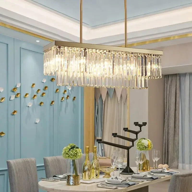 Afralia™ Nordic Crystal Chandelier Pendant Light for Dining Room Decor