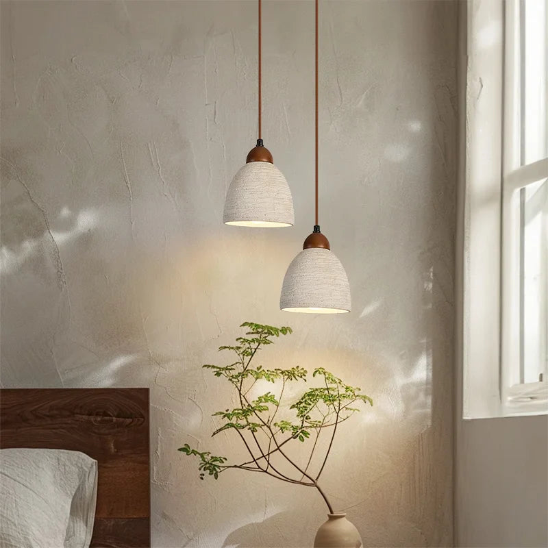 Afralia™ LED Pendant Lights for Modern Decor with Cement Wood Design