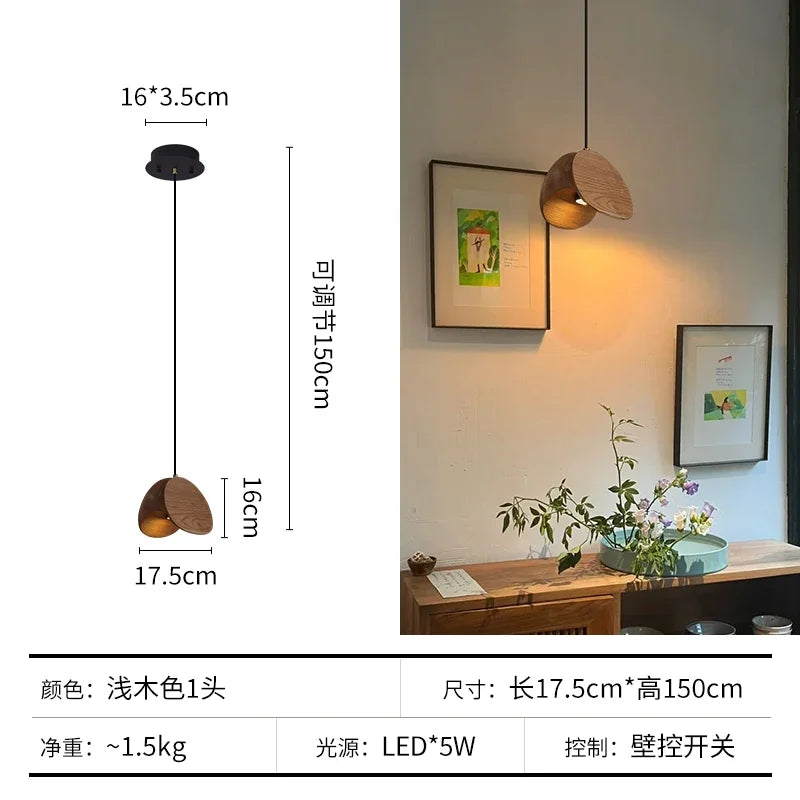 Afralia™ Wabi-sabi Wood Chandelier: Zen Tea Room Staircase Light, Retro Living Room Design