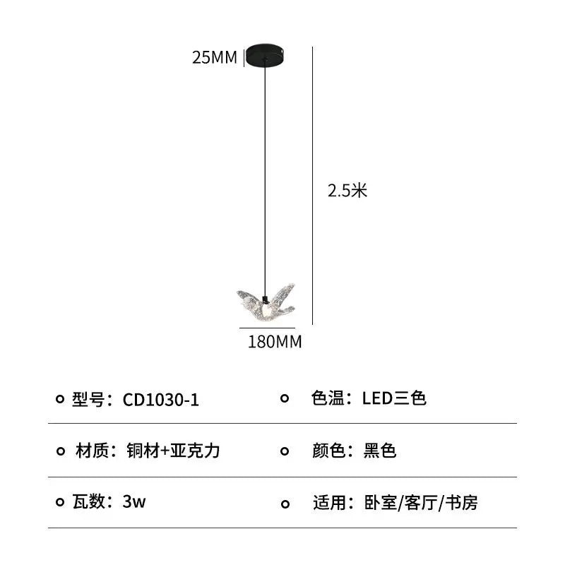 Afralia™ Modern Bird-Shaped Dining Pendant Lamp for Storefront and Living Room